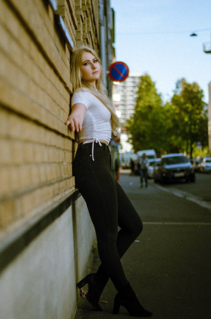 Woman in heels posing