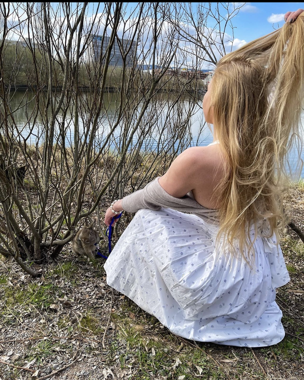 Alice in wonderland photoshoot with a bunny