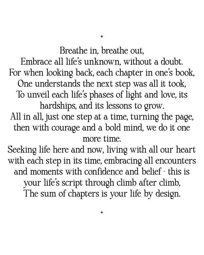 Poem "Turn the page - next adventure awaits"