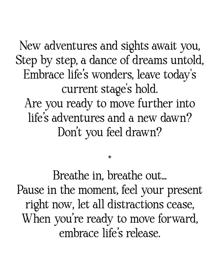 Poem "Turn the page - next adventure awaits"