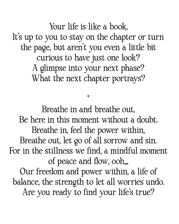 Poem "Turn the page - next adventure awaits"