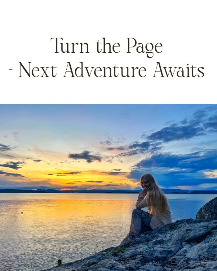 Poem "Turn the page - next adventure awaits"