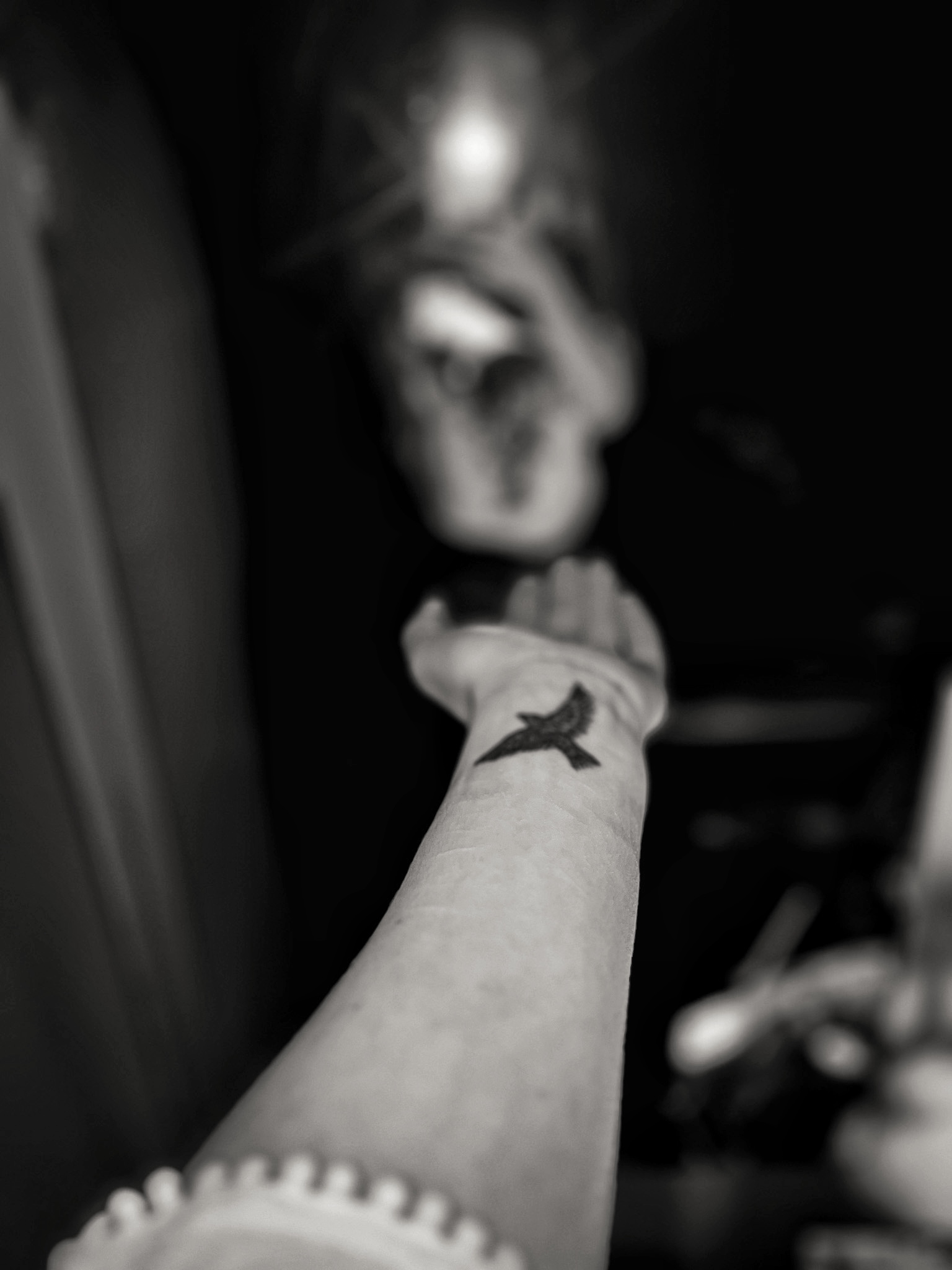 Hand with bird tatto