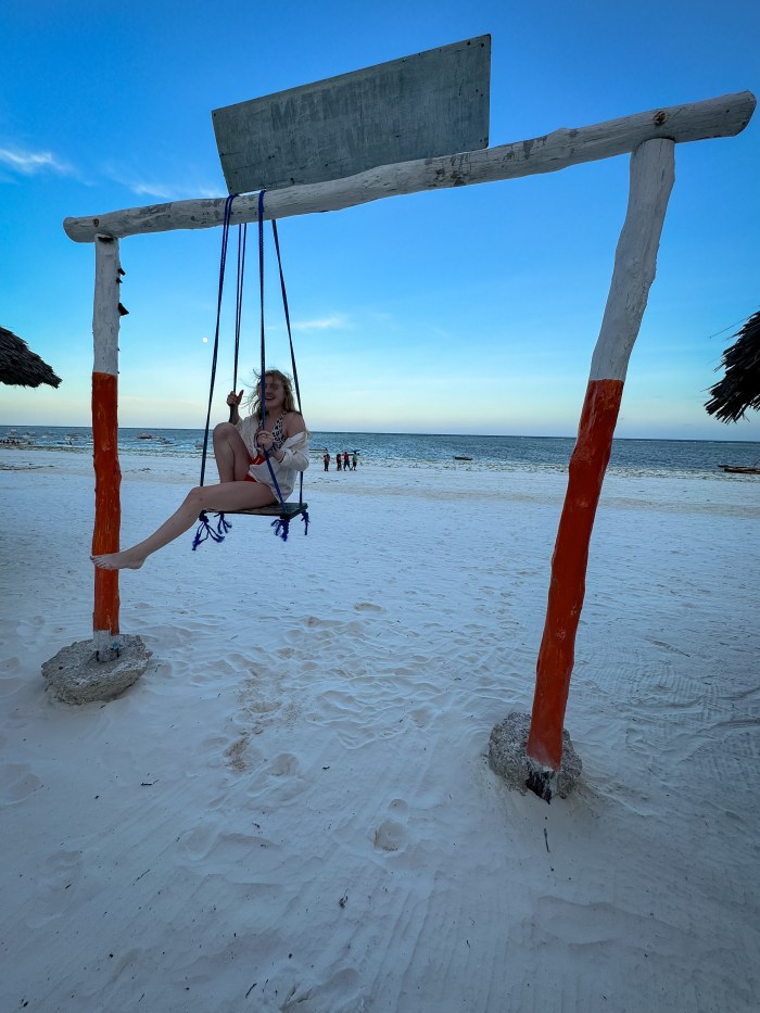 Woman at a swing in Zanzibar